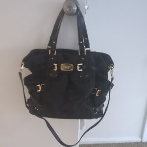 Michael Kors Black Shoulder Bag with Gold Accents